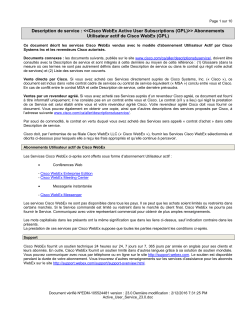 Active User Service Abonnements Utilisateur actif de Cisco WebEx