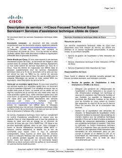 Cisco Focused Technical Support Services Services d'assistance technique cibl e de Cisco