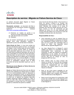 Cisco Migrate on Failure Services Description du service: Migrate on Failure Services de Cisco