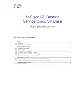 Cisco Base Service Description (European Markets, United States Canada Only) Description des services de base de Cisco (uniquement pour les march s europ ens, les tats-Unis et le Canada)