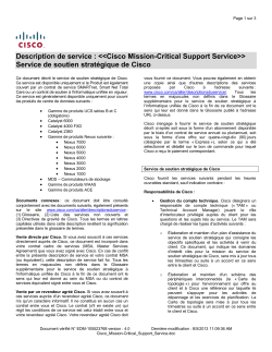 Cisco Mission-Critical Support Service Service de soutien strat&eacute;gique de Cisco