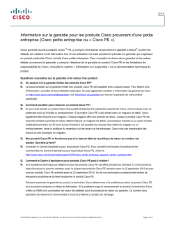 Garantie pour les produits Cisco Small Business (anciennement Linksys)