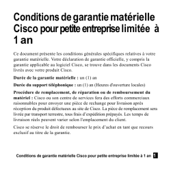 Produits Cisco Small Business - Conditions g&eacute;n&eacute;rales de la garantie mat&eacute;rielle limit&eacute;e &agrave; 1 ans