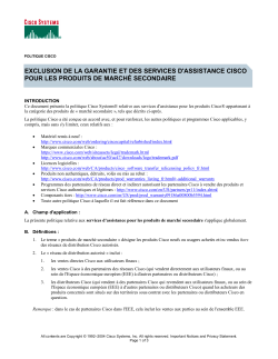Exclusion : Produits du march&eacute; secondaire