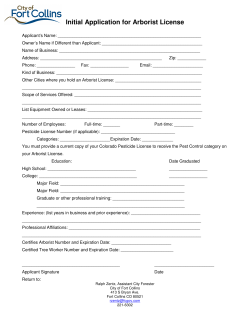 Arborist Initial Application
