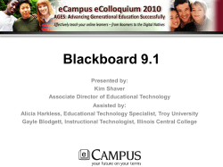 BlackBoard 9.1 PowerPoint slides