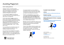 Avoiding Plagiarism