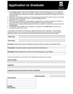 Application to Graduate