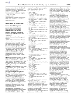 Notice of Temporary Closures on Public Lands in Northwestern Elko County, NV