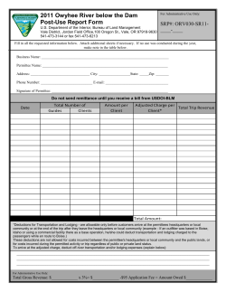 Post-Season Report Form for the Owyhee River Below the Dam (Commercial Use Only)