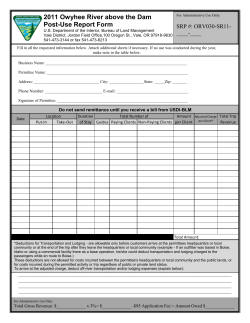 Post-Season Report Form for the Owyhee River Above the Dam (Commercial Use Only)