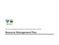Baker RMP Public Scoping Information Package