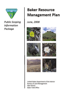 Baker RMP Public Scoping Information Package