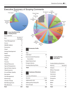 Baker RMP Scoping Report Executive Summary