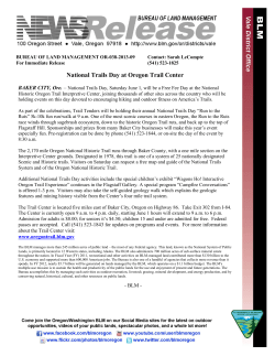 National Trails Day, Saturday June 1, will be a Free Fee Day at the National Historic Oregon Trail Interpretive Center, joining thousands of other sites across the country who will be holding events on this day devoted to encouraging hiking and outdoor fitness on America's Trails.
