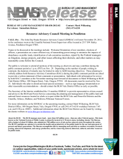 The John Day/Snake Resource Advisory Council (JDSRAC) will meet November 29, 2011, in the conference room at the Umatilla National Forest Supervisor office located at 2517 SW Hailey Avenue, Pendleton Oregon 97801. Topics to be discussed at the meetings include: Welcome/Orientation of new members, elections of officers, a presentation on a more efficient way of transmitting power/energy to minimize the impacts of disturbance on public lands, identification of sub-committee members, report by the Federal managers on litigation, energy projects, and other issues affecting their districts; and other matters as may reasonably come before the Council