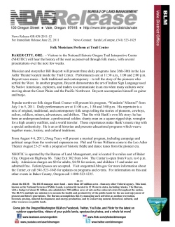 BAKER CITY, ORE. ? Visitors to the National Historic Oregon Trail Interpretive Center (NHOTIC) will hear the history of the west as preserved through folk music, with several presentations over the next few weeks. Musician and storyteller Bill Boycott will present three daily programs June 26th-30th in the Leo Adler Theater located inside the Trail Center. Performances are at 11:30 a.m., 1:00 and 2:00 p.m. Boycott uses music ? both traditional and contemporary ? to tell the story of the pioneers who settled the West. In another program, Boycott demonstrates the art of Indian Sign Language used by Native Americans, explorers, and traders to communicate in an era when many cultures were moving about the Great Plains and the Pacific Northwest. Boycott accompanies himself on guitar and banjo.