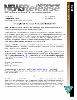 Grazing Permit Assessment Available for Public Review