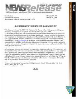 BLM Emergency Equipment (EERA) Sign-Up