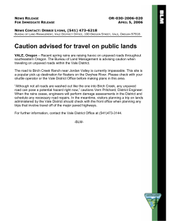 Caution advised for travel on public lands