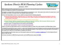 Spokane District Planning Update, January 2010