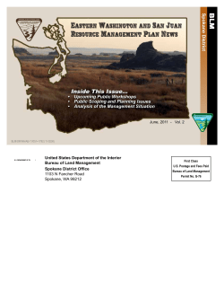 EEastern Washington Management Plan Newsletter - Issue II