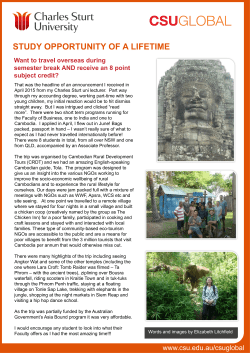 Elizabeth Litchfield's account of her 2015 Cambodia experience