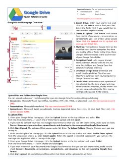 Google Drive Quick reference