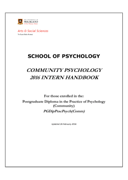 Community Psychology Internship Handbook