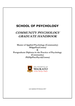 Community Psychology Handbook
