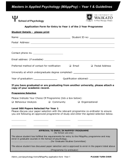 MAppPsy Year 1 Application Form