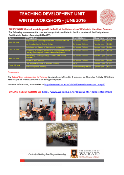 Teaching Development Workshops June 2016 timetable