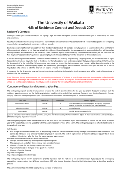 Halls Contract and Deposit