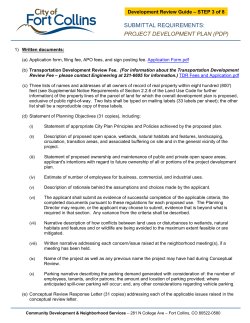 PDP Submittal Requirements