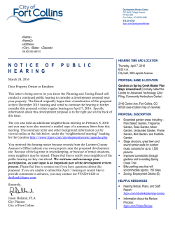 The Gardens on Spring Creek Master Plan - Major Amendment