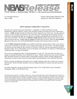 BLM Announces Yakima River Canyon Fees