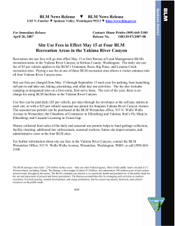 Yakima River Canyon Fees in Effect May 15