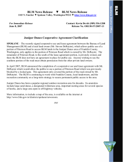 Juniper Dunes Cooperative Agreement Clarification