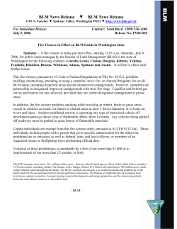 Fire Closure in Effect on BLM Lands in Washington State