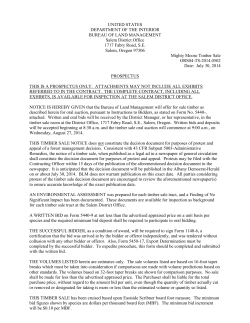 Mighty Moose Timber Sale Prospectus