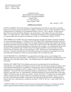 February 2013 Timber Sale Notice SBA