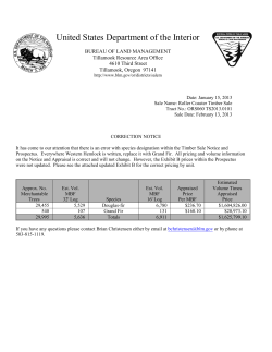 Roller Coaster Timber Sale Correction Notice