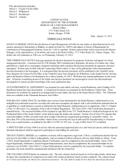February 2012 Sale Notice
