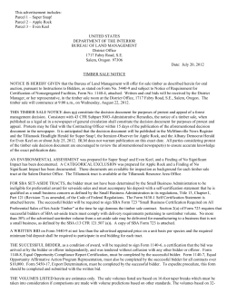 August 2012 Timber Sale Notice