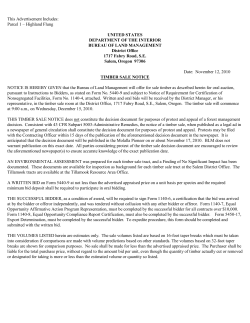 December 2010 Timber Sale Notice