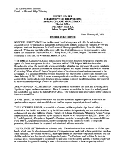 March 2011 Timber Sale Notice