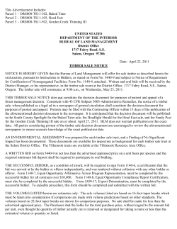 May Timber Sale Notice