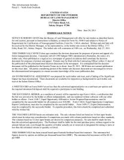 June Timber Sale Notice