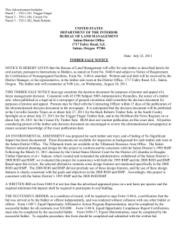 August Timber Sale Notice