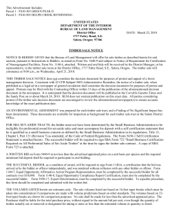 April 2010 Timber Sale Notice